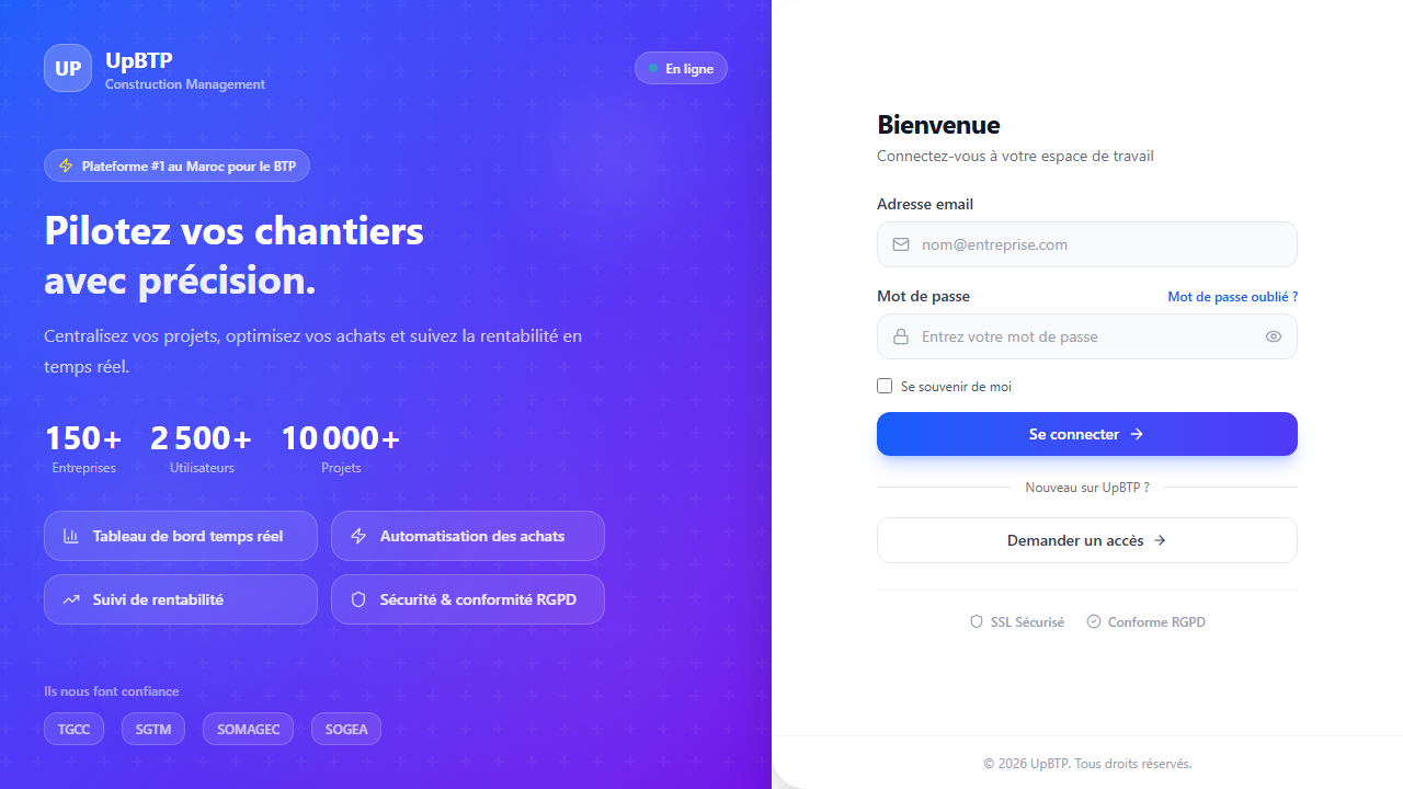 UpBtp Construction Tender SaaS